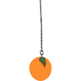 Hermès Orange Leather Fruit Apricot 925 Silver Keychain Bag Charm