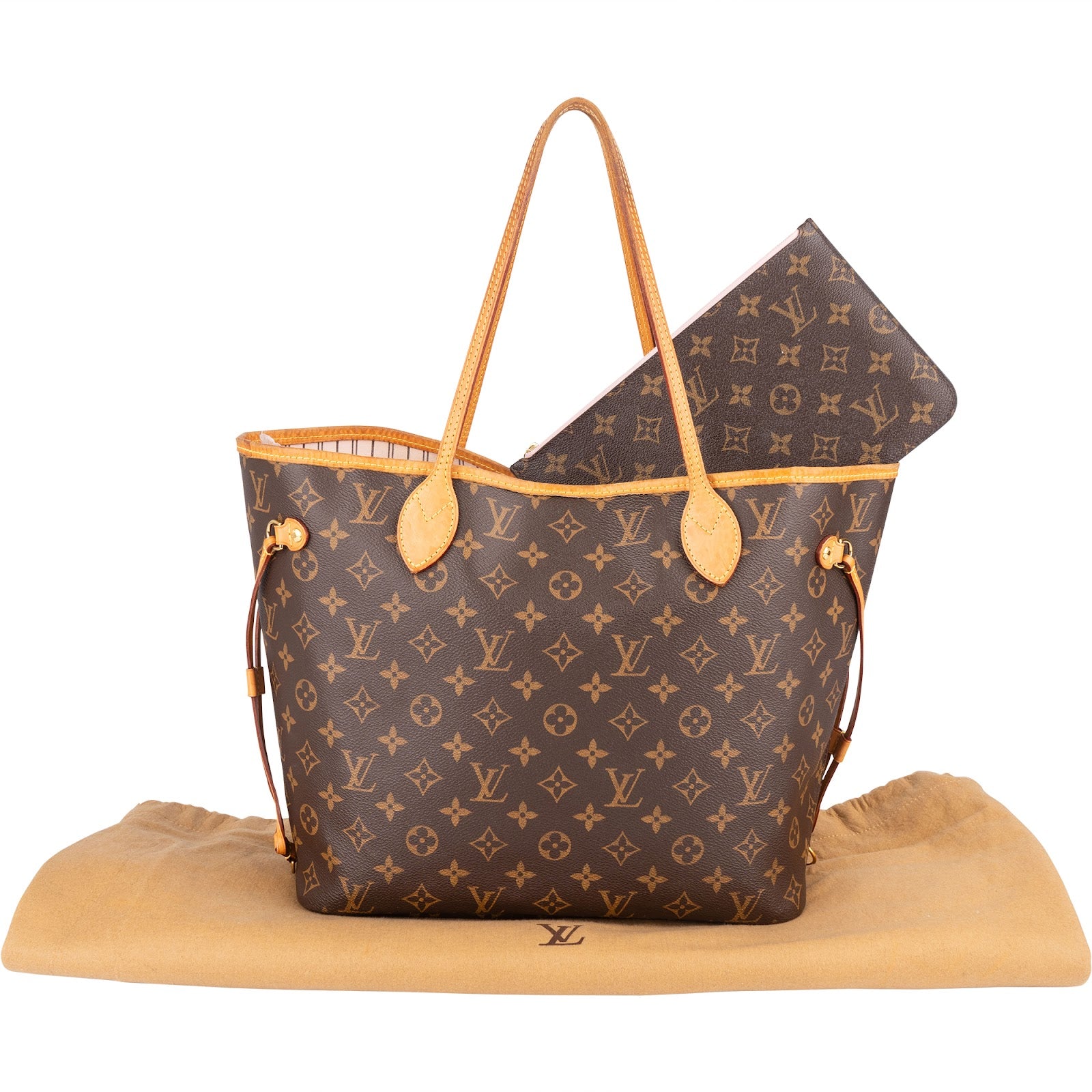 Louis Vuitton Monogram Canvas Neverfull MM Shoulder Bag - vintageandkickz
