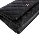 Chanel Quilted Caviar Leather Wallet on Chain Crossbody Bag