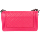 Chanel Quilted Lambskin Single Flap  Boy Crossbody Bag