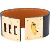 Hermès Black Leather Kelly Dog Bracelet
