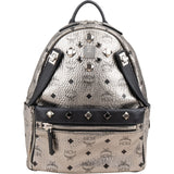 MCM Visetos Monogram Metallic Stark Studded 2 in 1 Small Backpack