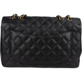 Chanel Quilted Caviar Leather Jumbo Single Flap Crossbody Bag - vintageandkickz