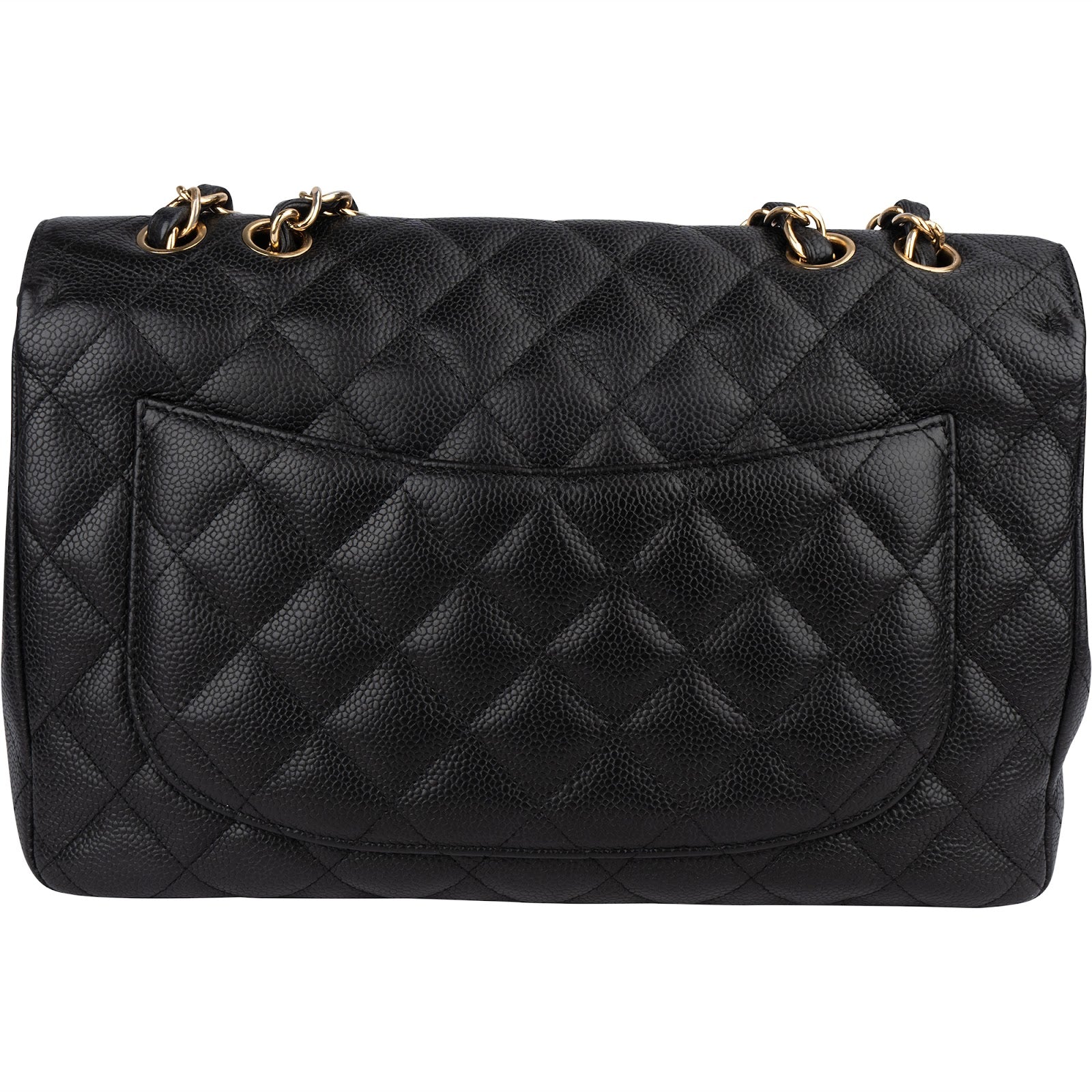 Chanel Quilted Caviar Leather Jumbo Single Flap Crossbody Bag - vintageandkickz