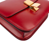 Celine Red Calfskin Classic Box Medium Crossbody Bag
