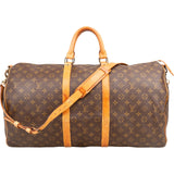 Louis Vuitton Monogram Canvas Keepall 55 Bandoulière Travel Bag