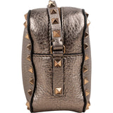 Valentino Garavani Metallic Grained Leather Rockstud Camera Crossbody Bag