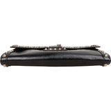 Prada Saffiano Move Leather Studded Lock Clutch Bag