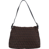 Fendi Monogram Zucca Canvas Mamma Baguette Shoulder Bag