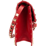 Valentino Garavani Red Calfskin Rockstud Crossbody Bag