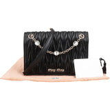 Miu Miu Matelassé Nappa Leather Crystal Small Flap Crossbody Bag