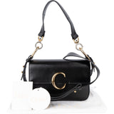 Chloé Black Leather and Suede C Crossbody Bag
