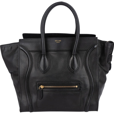 Céline Grained Calfskin Luggage Handbag