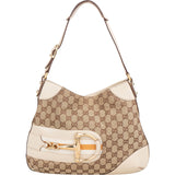 Gucci Monogram GG Canvas Horsebit Web Shoulder Bag