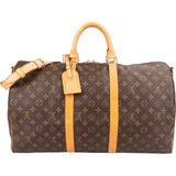 Louis Vuitton Monogram Canvas Keepall 50 Bandoulière Travel Bag