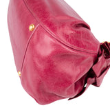 Miu Miu Pink Vitello Lux Leather Bow Handbag