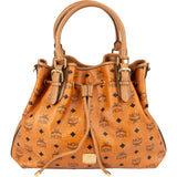 MCM Monogram Visetos Essential Drawstring Hobo Handbag
