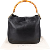 Gucci Classic Leather Bamboo Hobo Shoulder Bag