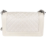 Chanel Quilted Calfskin Boy Single Flap Crossbody Bag