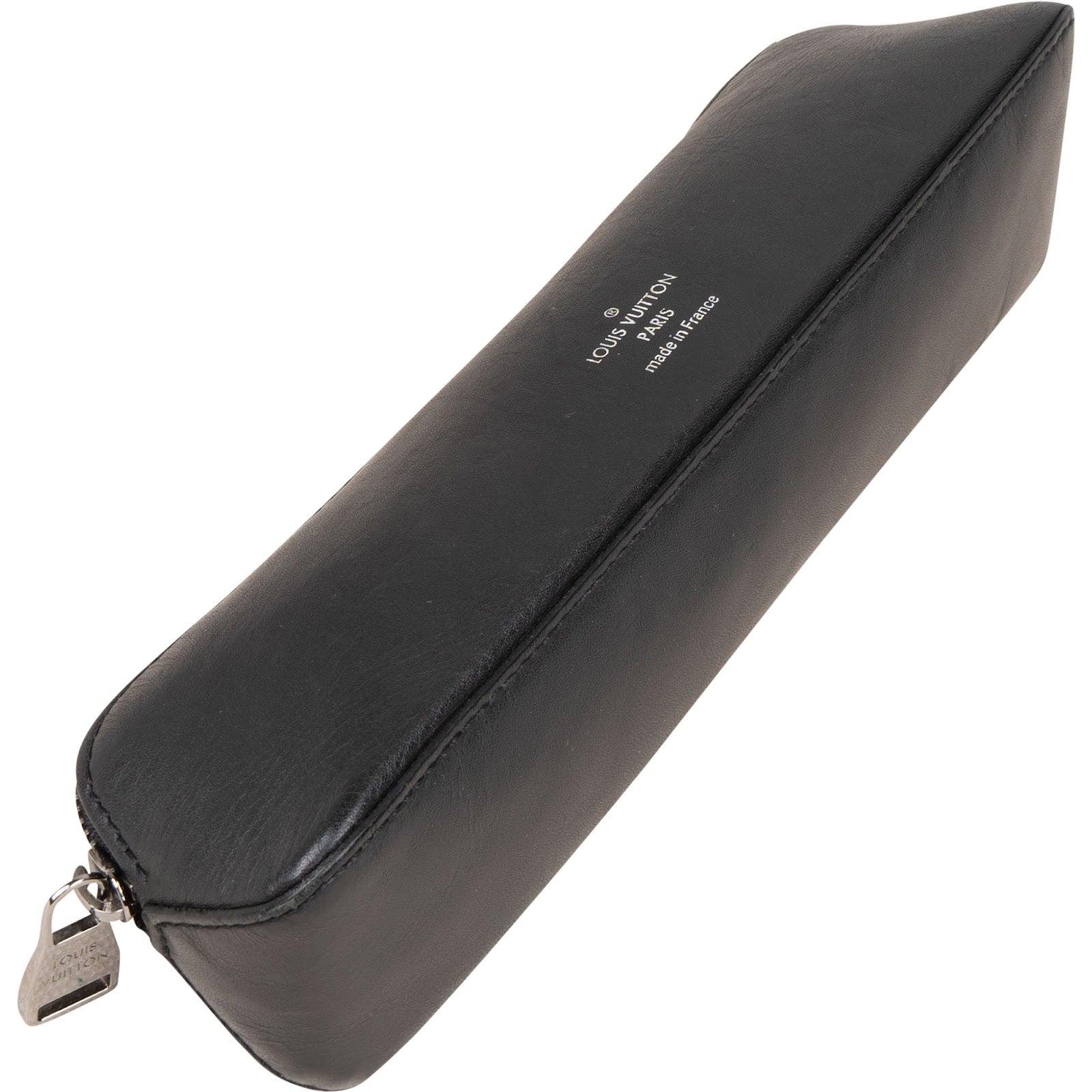 [🔄️B09 / F34] Louis Vuitton Canvas Monogram Black Leather Trousse Ronde Pencil Case - vintageandkickz