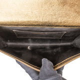 Yves Saint Laurent Crinkled Metallic Leather Cassandre Clutch