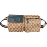 Gucci Grained Leather GG Canvas Belt Crossbody Bag
