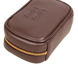 Miu Miu Brown Leather Top Handle Micro Handbag