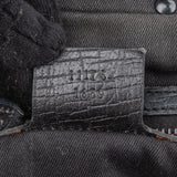 Gucci Black Leather GG Canvas Bamboo Frame Shoulder Bag