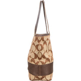 Coach Monogram Signature Stripe Tote Shoulder Bag