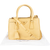 Prada Yellow Saffiano Leather Small Galleria Handbag