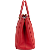 Prada Red Saffiano Leather Galleria Tote Handbag
