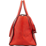 Prada Glaced Grained Leather Double Zip Tote Shopper Handbag