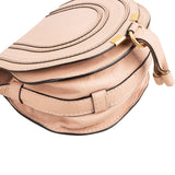 Chloé Rose Grained Leather Marcie Small Saddle Crossbody Bag