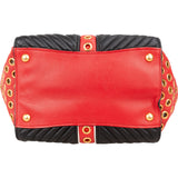 Miu Miu Bicolor Leather Biker Tote Handbag