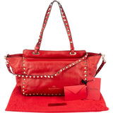 Valentino Garavani Leather Rockstud Small Shopper Handbag