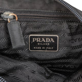 Prada Black Nylon Triangle Lucite PVC Handle Shoulder Bag