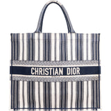 Christian Dior Striped Portofino Large Book Tote Handbag