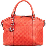 Gucci Red Guccissima Leather Sukey Top Handle  Handbag