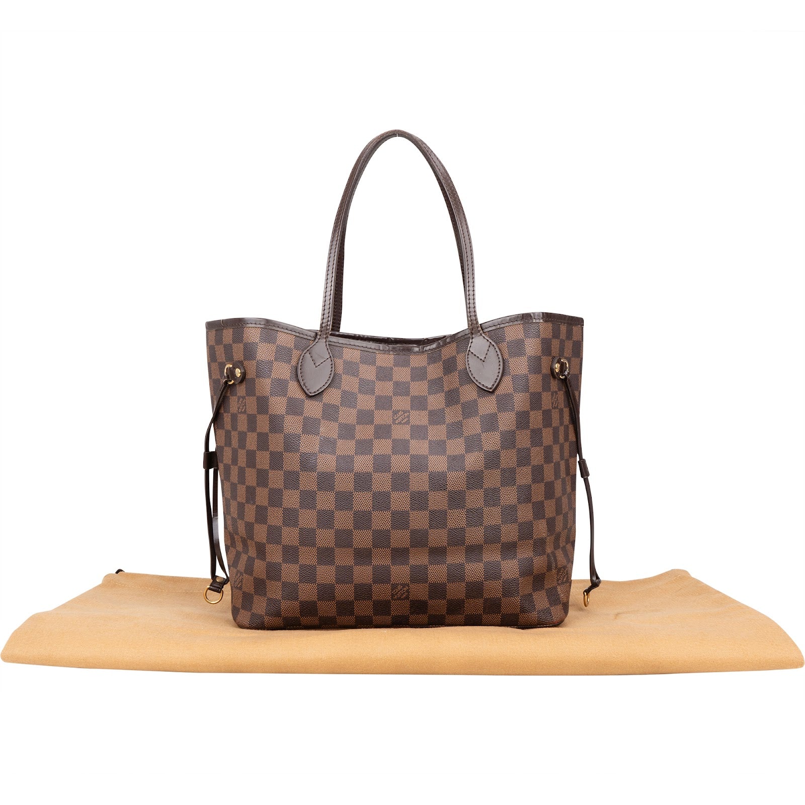 Louis Vuitton Monogram Damier Ebene Neverfull MM Shoulder Bag - vintageandkickz