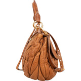 Miu Miu Brown Matelasse Leather Coffer City Handbag