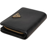 Prada Black Saffiano Leather Compact Wallet