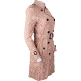 Burberry Pink Lace Cotton Trench Coat (DE36 / UK8)