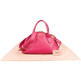 Miu Miu Pink Madras Leather Top Handle Bauletto Dome Handbag