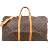 Louis Vuitton Monogram Canvas Keepall 55 Bandoulière Travel Bag