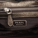 [🔄️B11 / F19] Prada Metallic Pebbled Leather Bauletto Bag Handbag - vintageandkickz