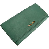 Miu Miu Green Leather Continental Wallet