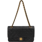 Chanel Quilted Lambskin 24K Gold Medium Double Flap Shoulder Bag