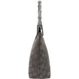 Gucci Monogram GG Suede Small Bamboo Handle Shoulder Bag
