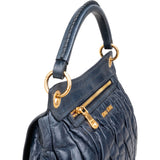 Miu Miu Matelassé Vitello Leather City Handbag