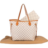 Louis Vuitton Monogram Damier Azur Canvas Neverfull MM Shoulder Bag